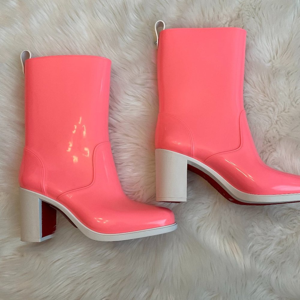 SOLD! Christian Louboutin Loubirain 70 PVC Boot